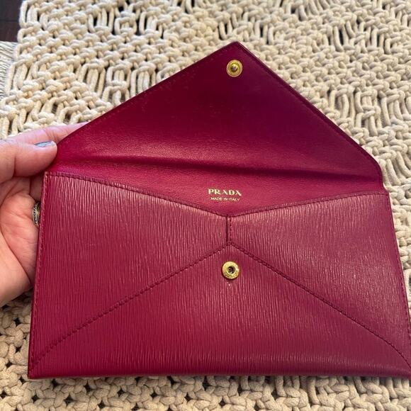 Prada Vitello Move envelope wallet in Ibisco (hibiscus) Pink - Picture 8 of 12